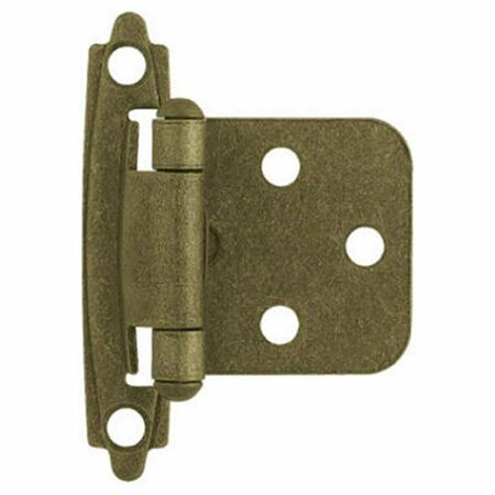 LIBERTY HARDWARE H0103BL-AB-U Antique Brass Self-Closing Overlay Hinge, 5PK 138011